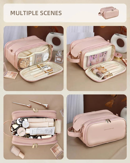 Ultimate Travel Makeup Bag for Women - Spacious Cosmetic Organizer with Easy Access and Waterproof Design