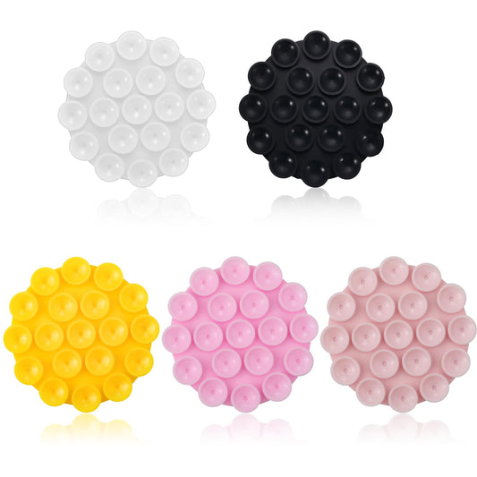 5pcs Silicone Suction Cup Phone Holders Multipurpose Phone Suction Mount for Car Phone Mini Suction Cup Mat Suction Phone Case Self-Adhesive Support for Mobile Power (5 Colors)